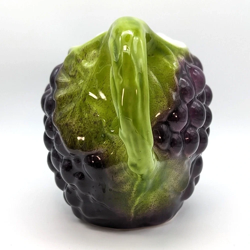 Vintage Pier 1 Majolica Grape Vine Pitcher 3D Made in Italy
